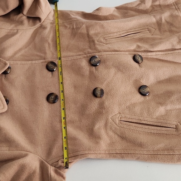 Old Navy Coat Pea Coat Medium Wool Blend Creme Carmel Light Brown Tan - Picture 12 of 14